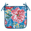 Indoor/outdoor printed chair pad with ties, 16"x16"