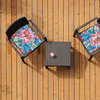 Indoor/outdoor printed chair pad with ties, 16"x16" - 2