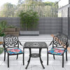 Indoor/outdoor printed chair pad with ties, 16"x16" - 3