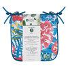Indoor/outdoor printed chair pad with ties, 16"x16" - 4