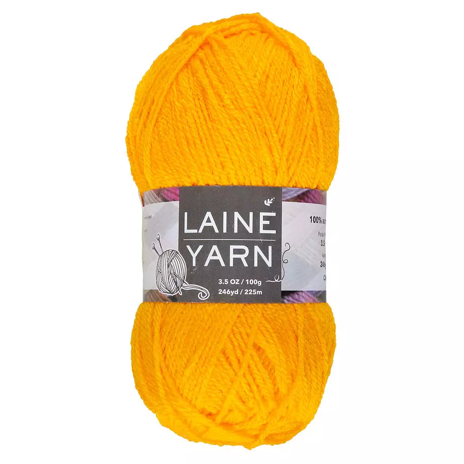 Acrylic yarn, mustard, 100g