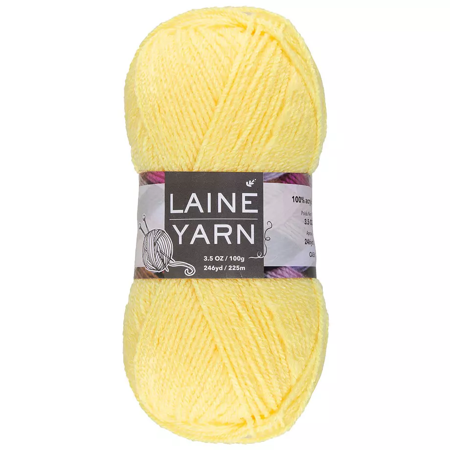 Acrylic yarn, yellow, 100g