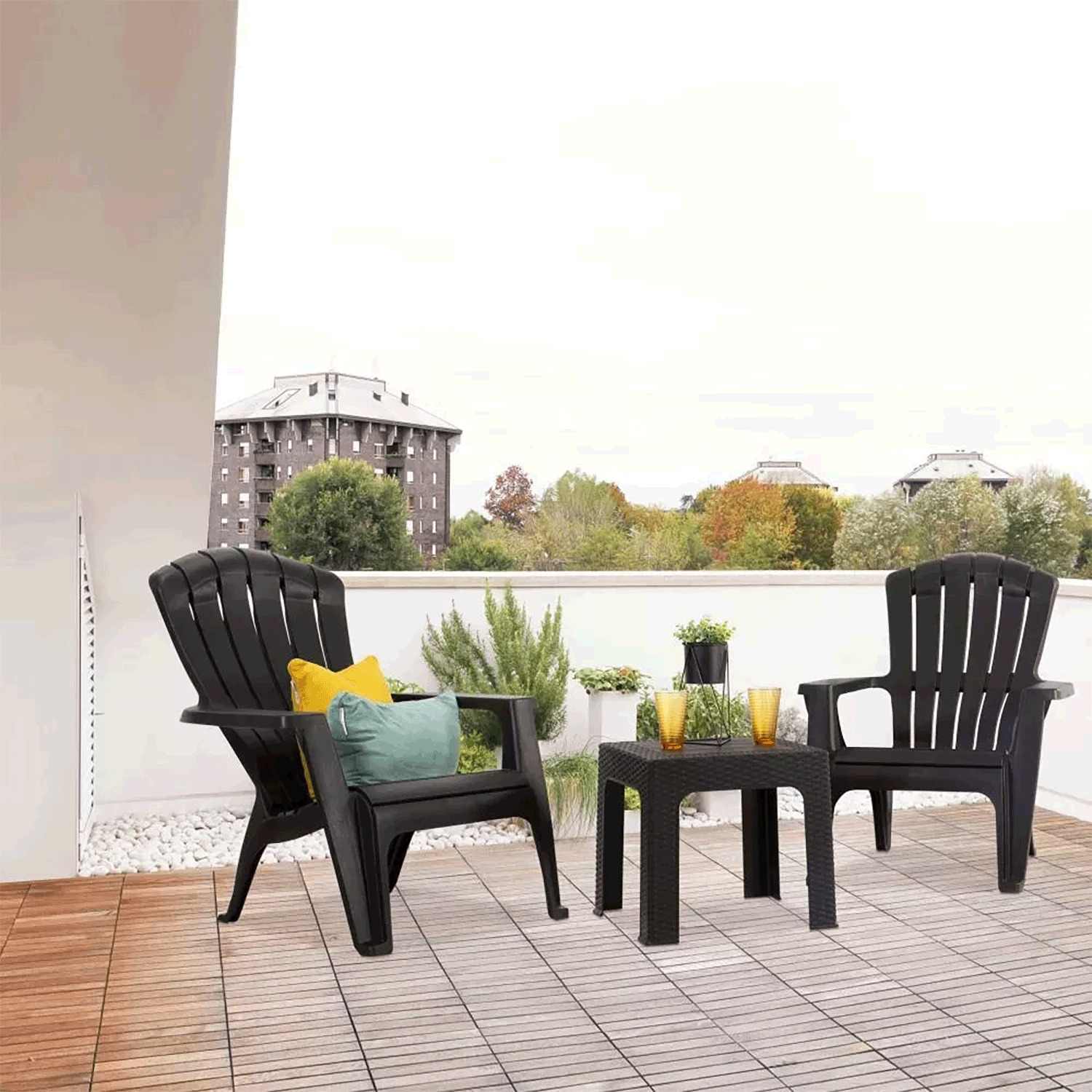 Adirondack table & chairs set, 3 pcs