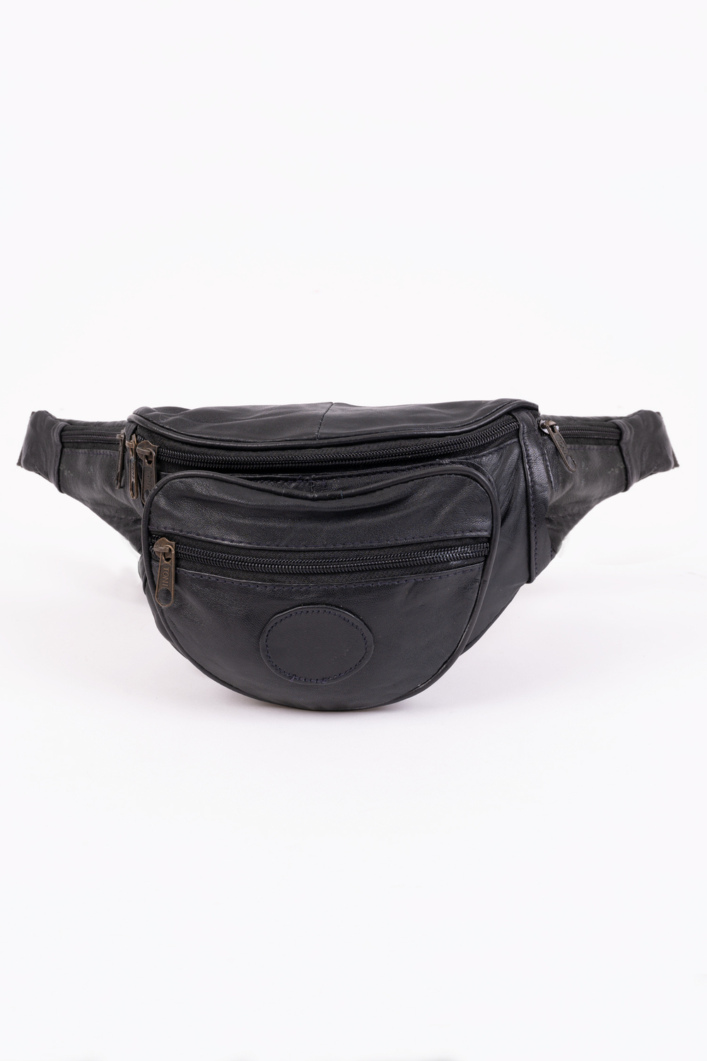 Adjustable half-moon-shaped fanny pack - 5 pockets - Black