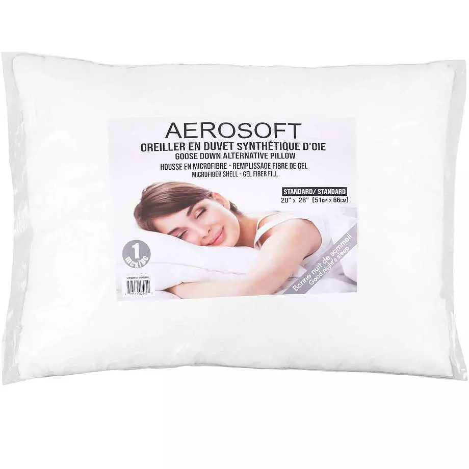 Aerosoft - Oreiller en duvet synthétique d'oie, 20"x26" - Standard
