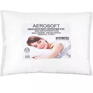 Aerosoft - Oreiller en duvet synthétique d'oie, 20"x26", standard