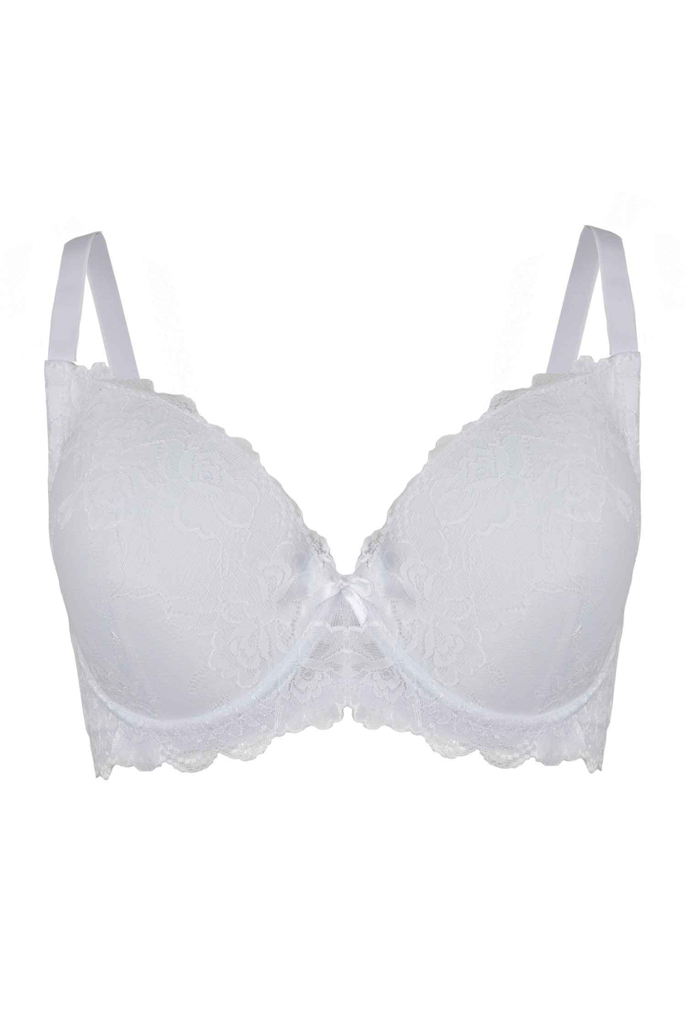 All-over lace push-up bra - White - Plus Size. Colour: white. Size: 38d