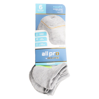 All Pro - AquaFX - Chaussettes courtes de sport, 6 paires