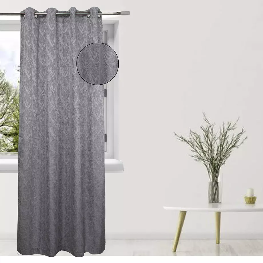 Amberly, jacquard curtain with metal grommets, 54"x84", light grey