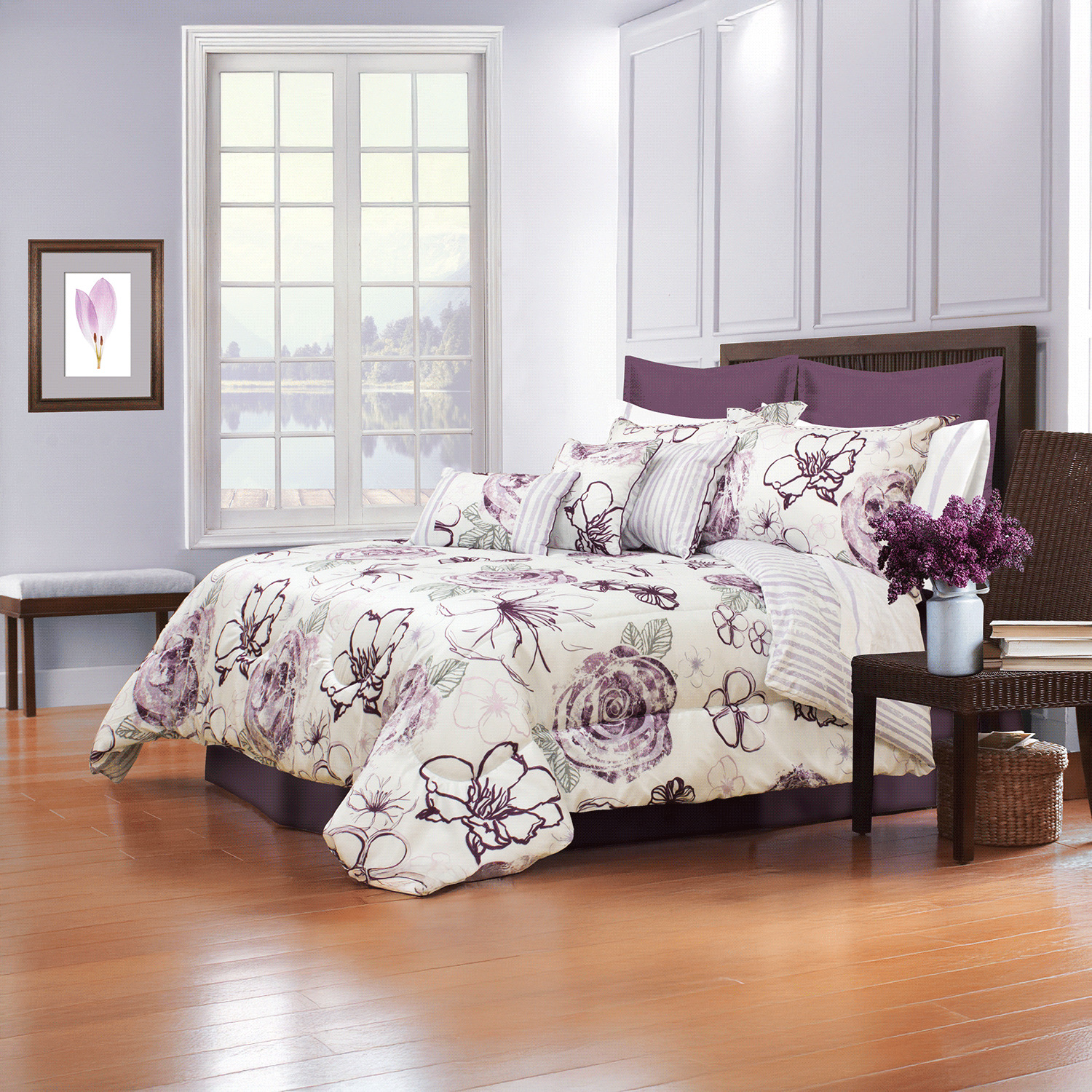 ANGELICA / GRAFIX - Reversible comforter set, 7 pcs