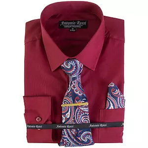 Antonio Rossi - Men's boxed dress shirt with tie set - Alternate ties