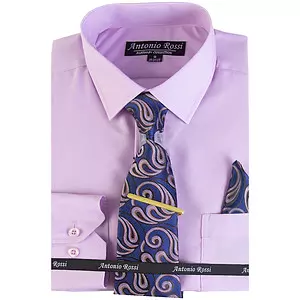 Antonio Rossi - Men's boxed dress shirt with tie set