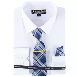 Antonio Rossi - Men's boxed dress shirt with tie set - Alternate ties