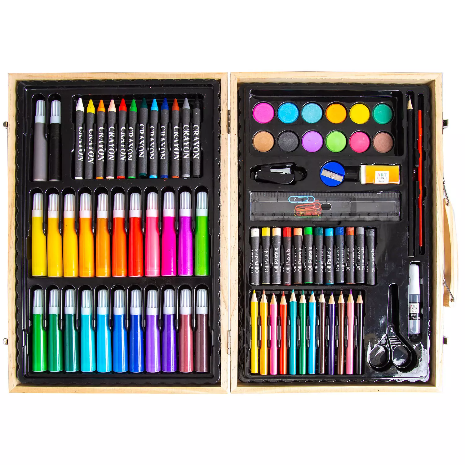 Art Luxe - Creative art studio, art supplies in wood case, 85pcs