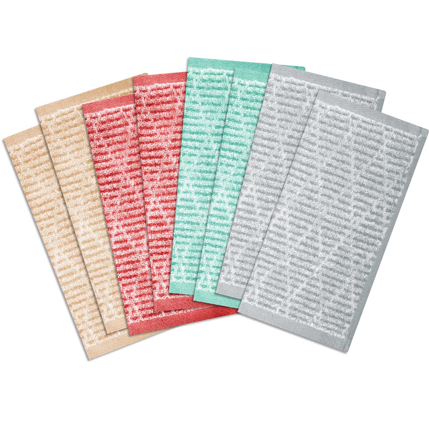 Assorted jacquard facecloths, pk. of 8
