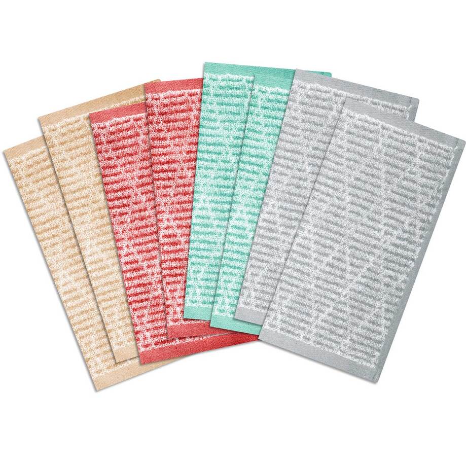 Assorted jacquard facecloths, pk. of 8