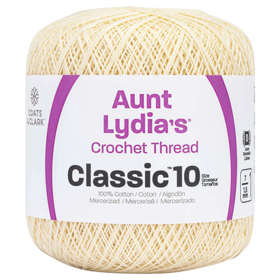 Aunt Lydia's - Fil à crocheter Classic n°10 - Crème