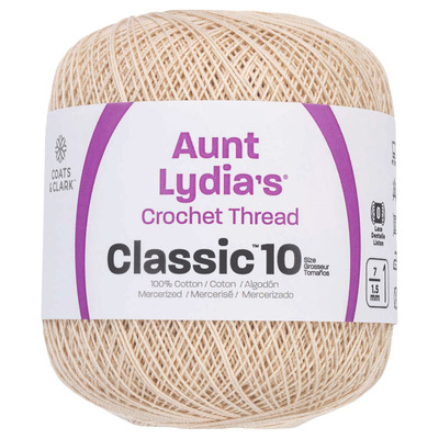 Aunt Lydia's - Fil à crocheter Classic n°10 - Ecru