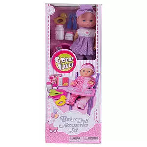 Baby doll high chair accessories set