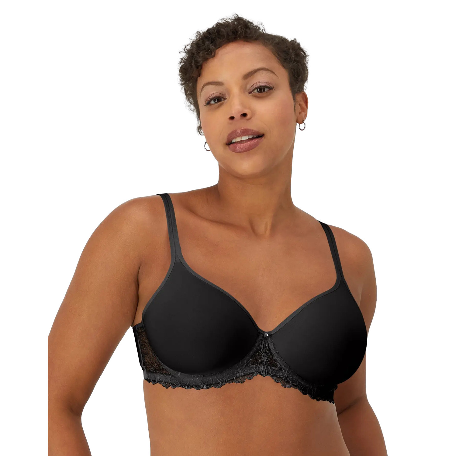 Bali - Ultra-light embroided bra with underwire, Black