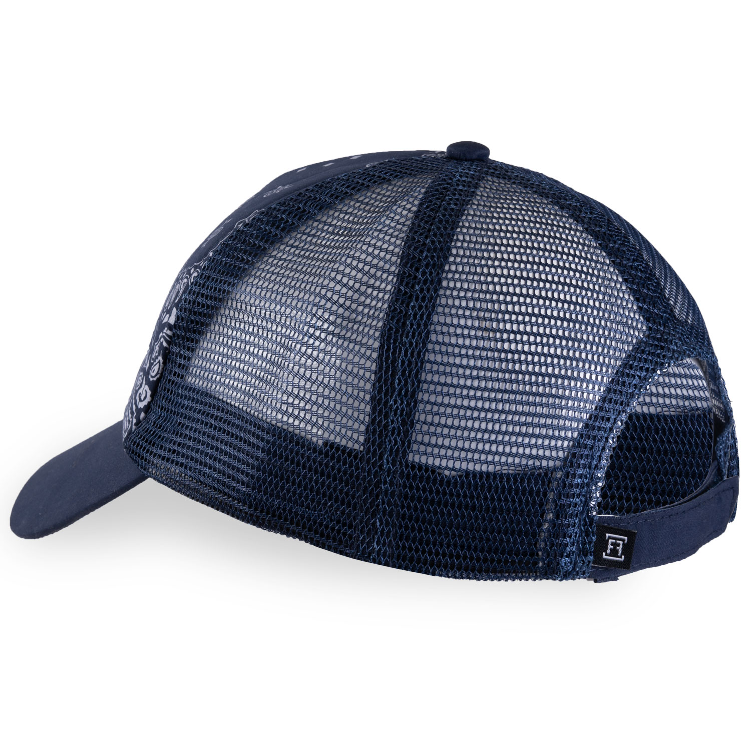 Bandana print mesh back cap. Colour: navy blue. Size: o/s | Rossy