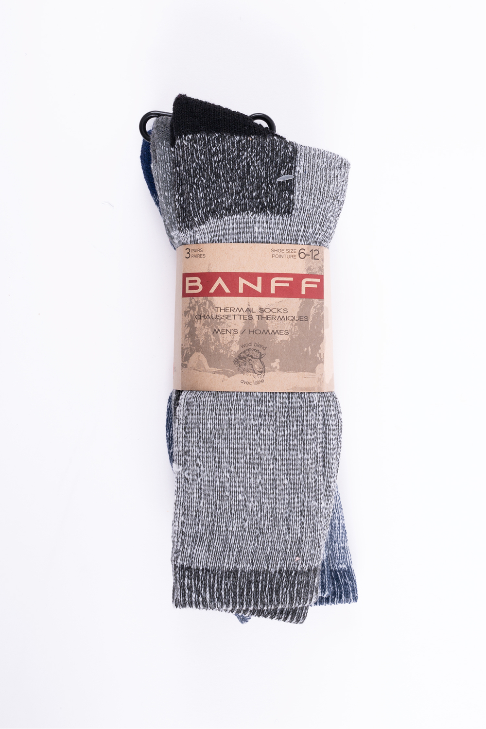 Banff - Chaussettes thermiques - 3 paires. Colour: grey. Size: 6