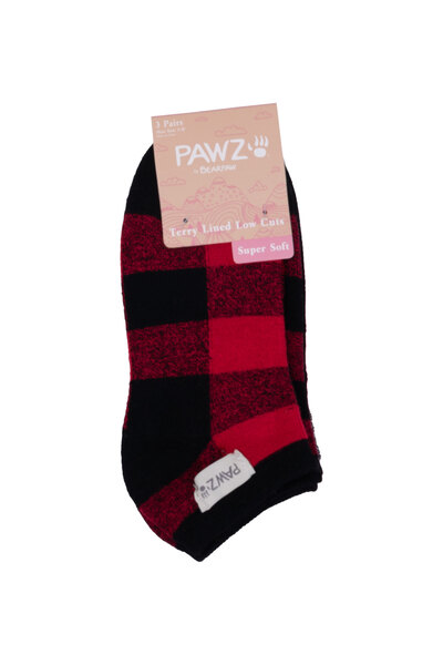 Bearpaw - Pawz by Bearpaw - Terry lined, low cut lounge socks - 3 pairs