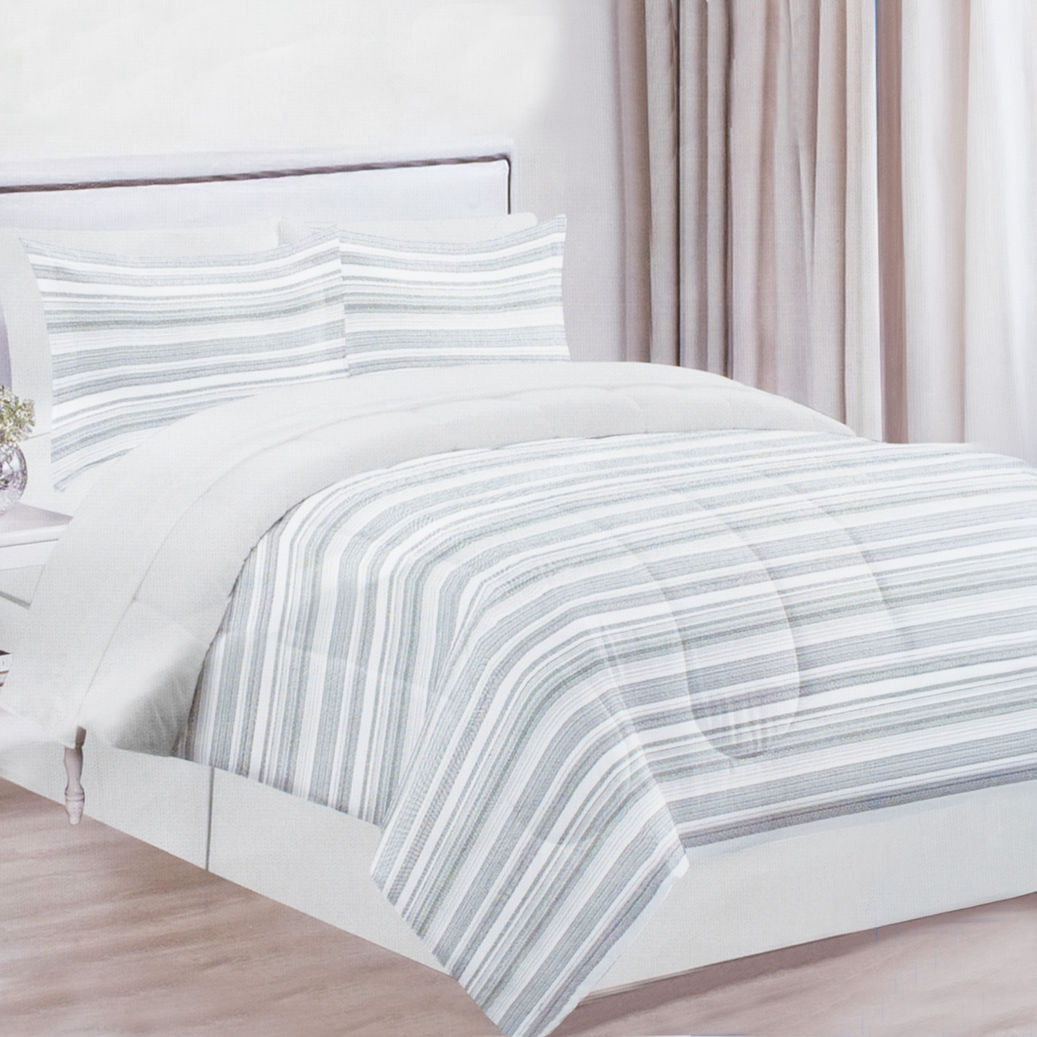Bed-in-a-bag, Grey stripes