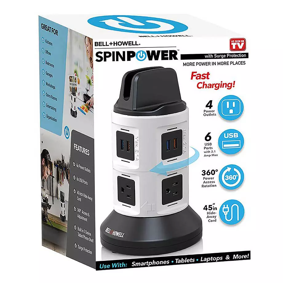 Bell+Howell - Spin Power, tour d'alimentation rotative