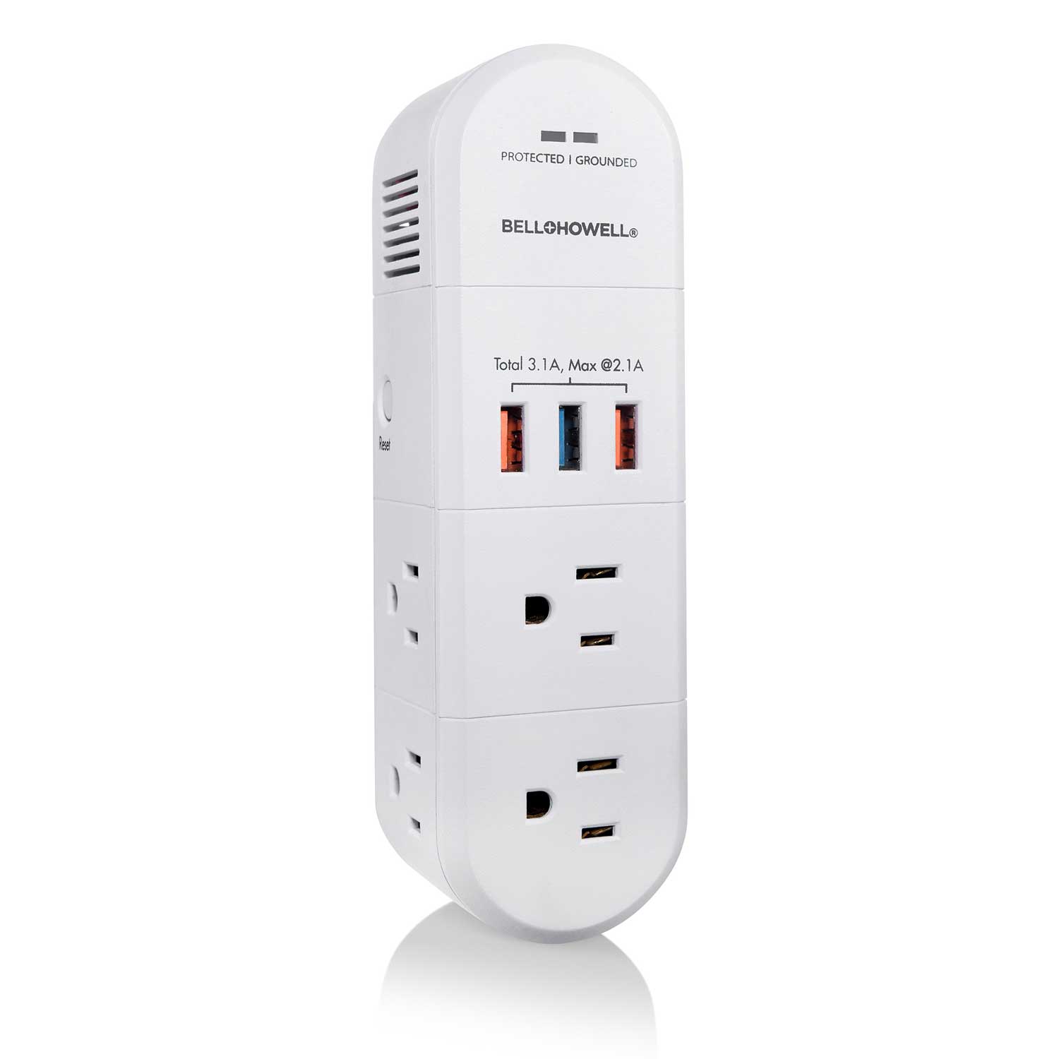Bell+Howell - Swivel Power - Fast-charging wall power strip with surge protection