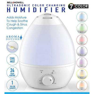 Bell+Howell - Ultrasonic color changing humidifier and aroma diffuser