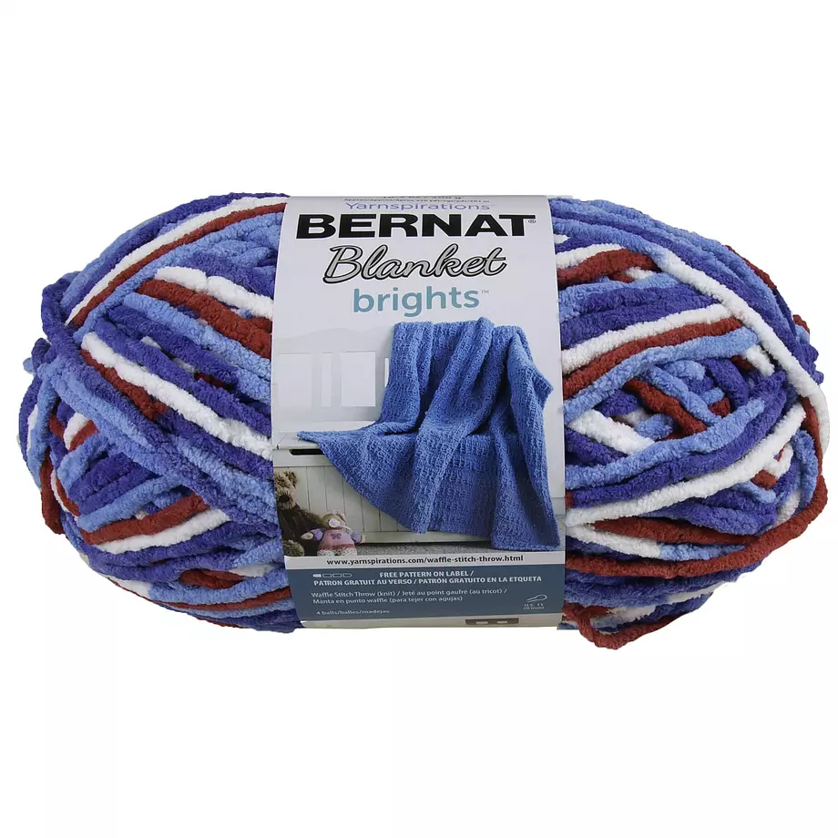 Bernat Blanket Brights - Yarn, red, white & boom