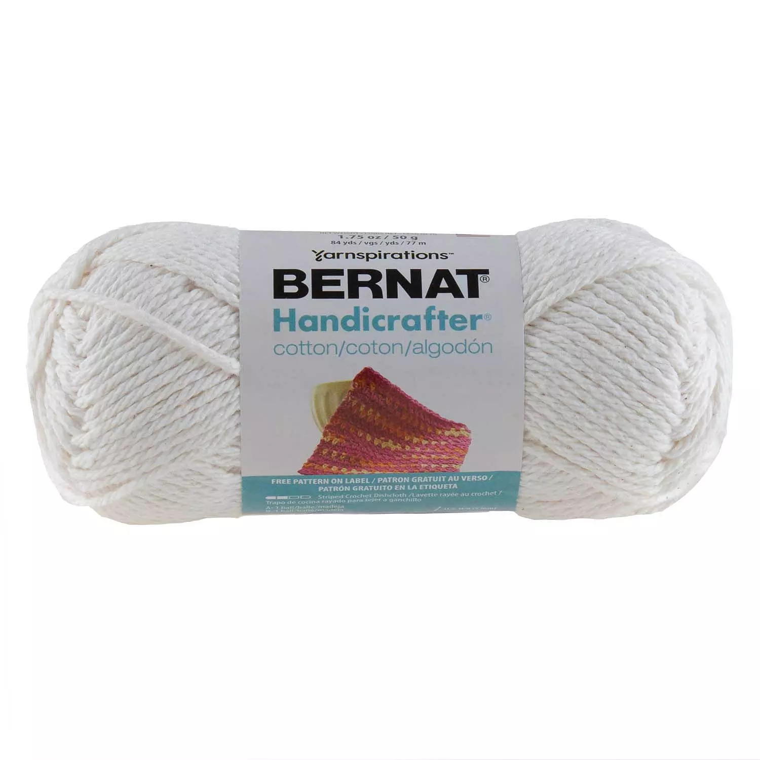 Bernat Handicrafter Cotton Off White Yarn Knitting/Crochet - 80 Yards 4 Medium Cotton Worsted 6 Pack of 50g/1.75oz 