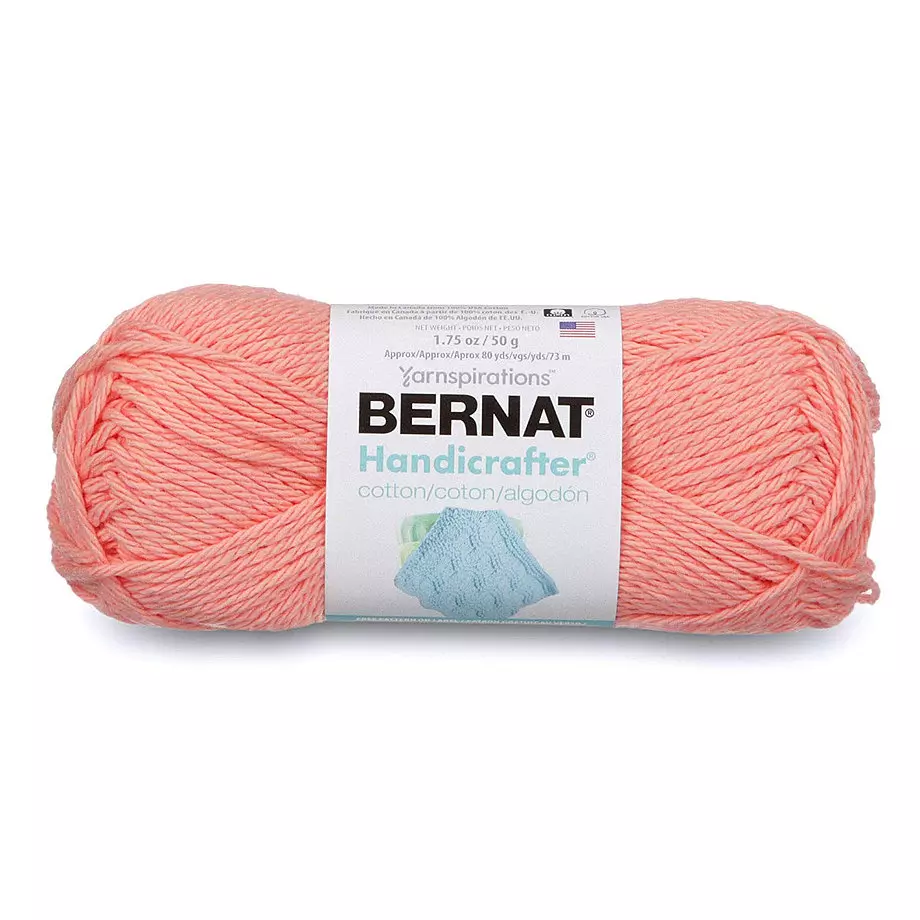 Bernat Handicrafter - Laine en coton, corail rose