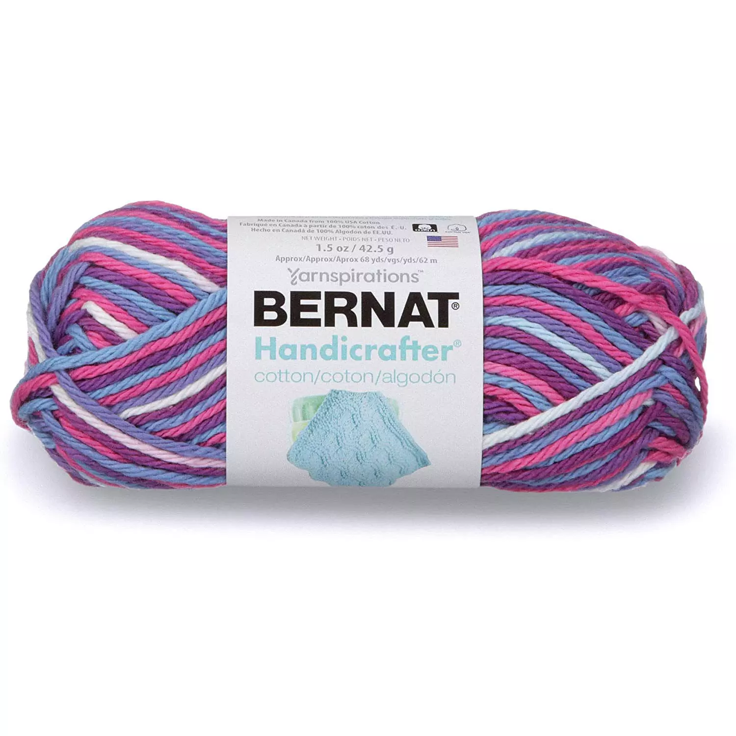 Bernat Handicrafter - Laine en coton, violet perk ombrage