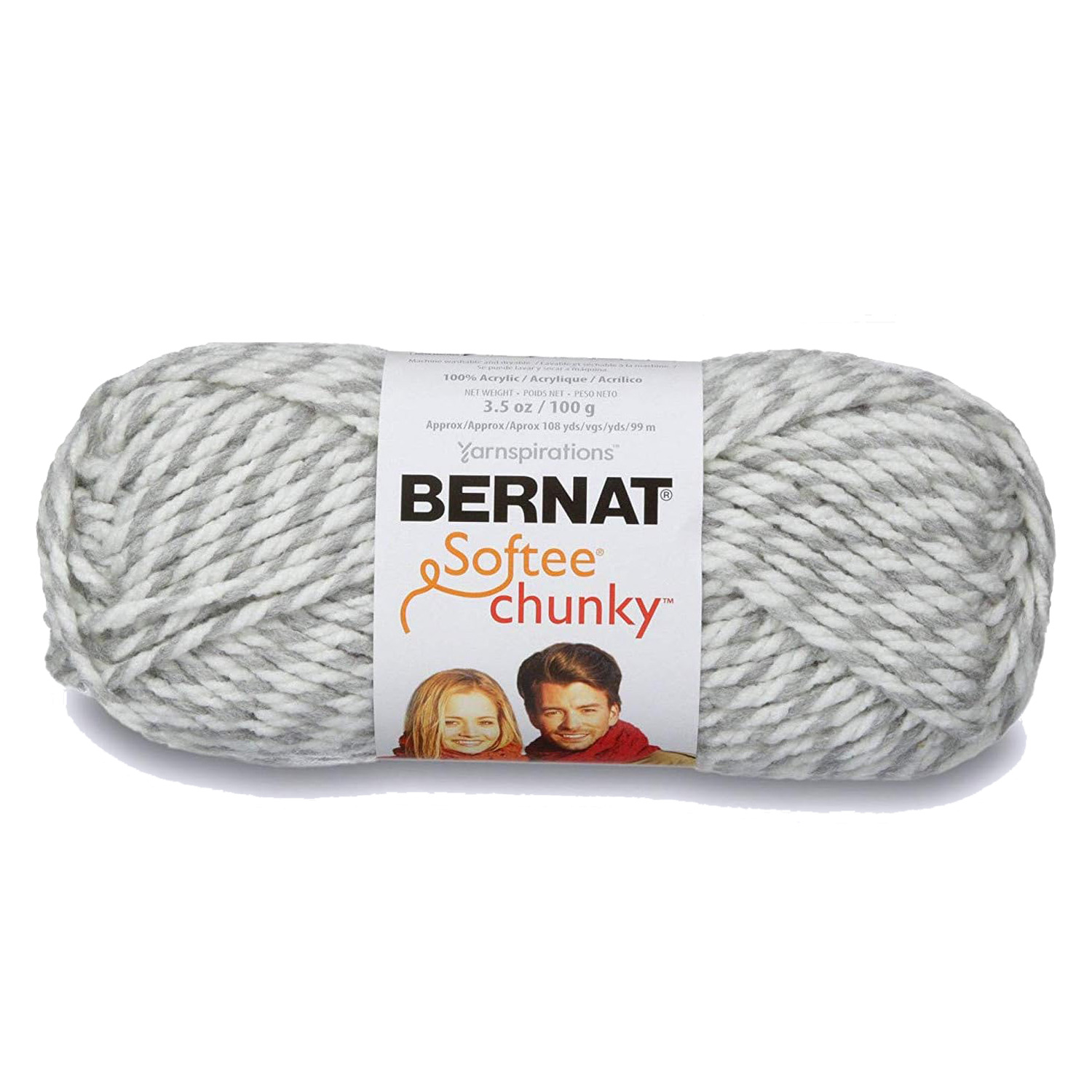 Bernat - Softee Chunky - Fil, Chiffon gris