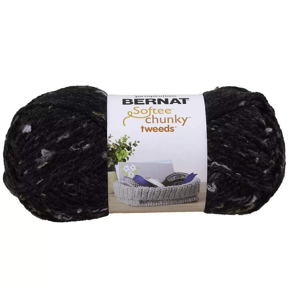 Bernat Softee Chunky Tweeds - Fil, tweed noir