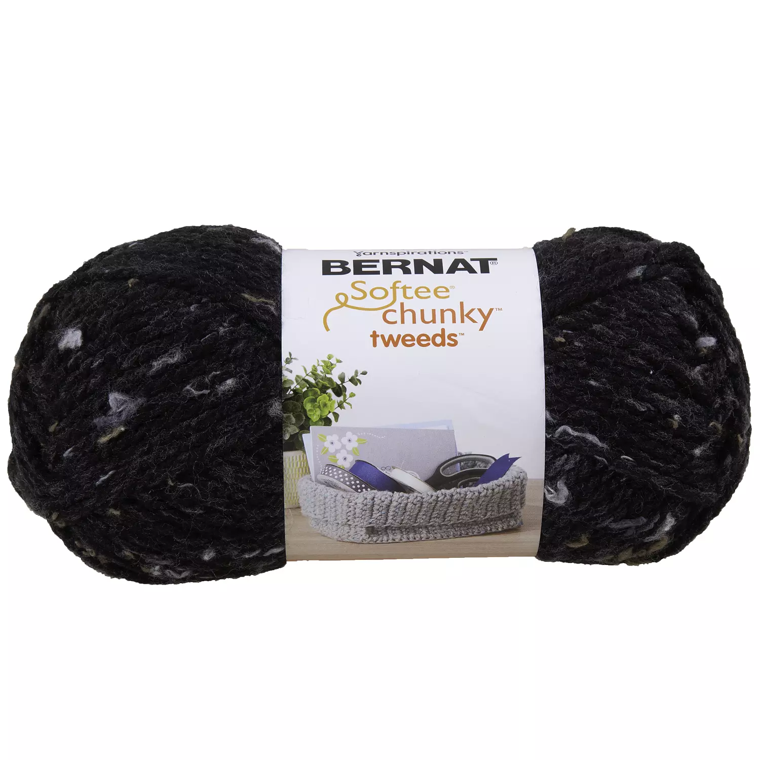 Bernat Softee Chunky Tweeds - Yarn, black tweed yarn
