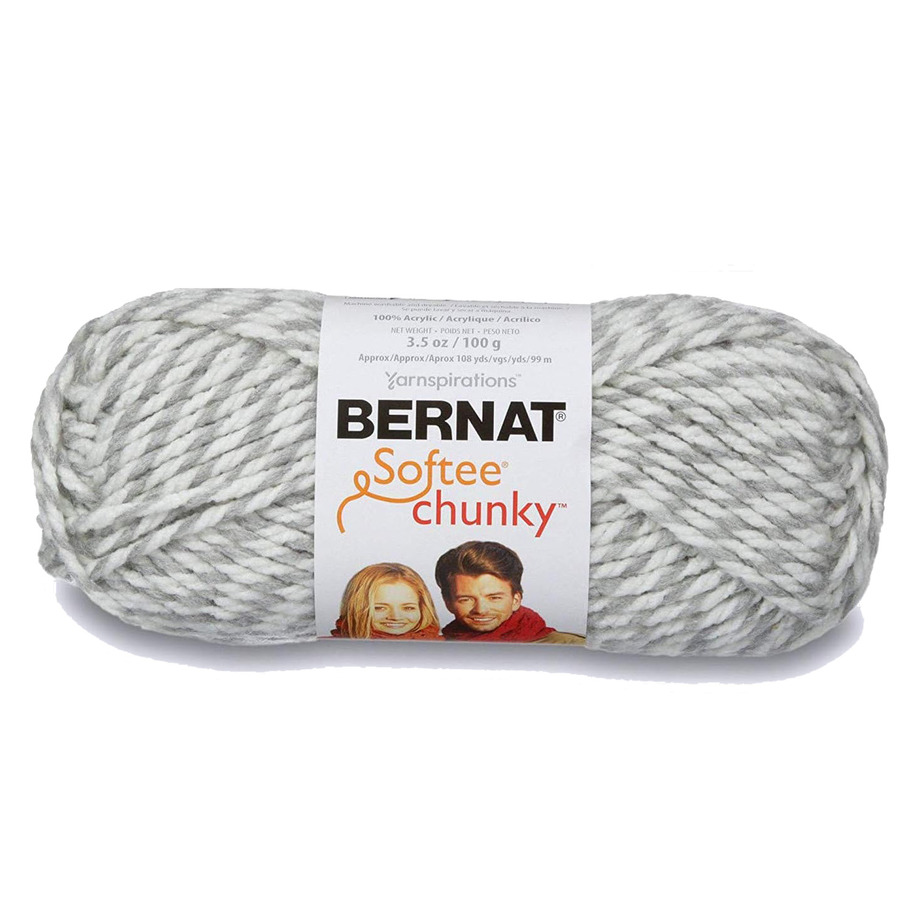Bernat - Softee Chunky - Yarn, Grey ragg