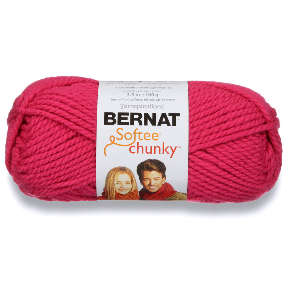 Bernat Softee Chunky - Yarn, hot pink