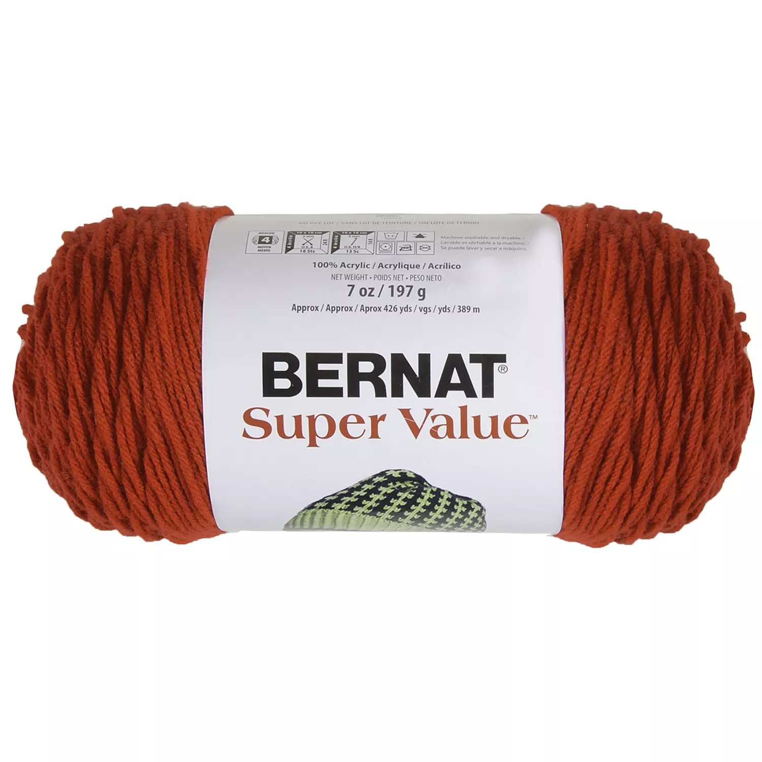 Bernat Super Value - Acrylic yarn, berry. Colour: red