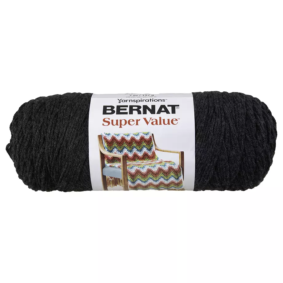 Bernat Super Value - Acrylic yarn, dark grey