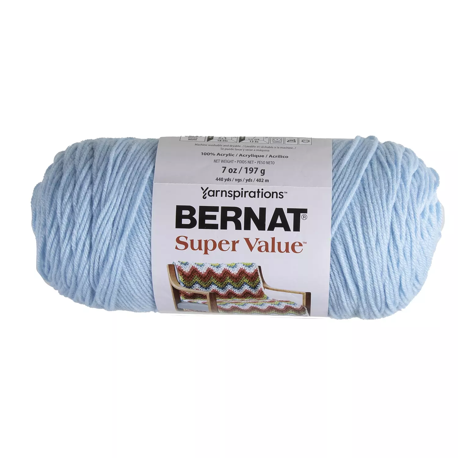 Bernat Super Value - Laine acrylique, bleu frais