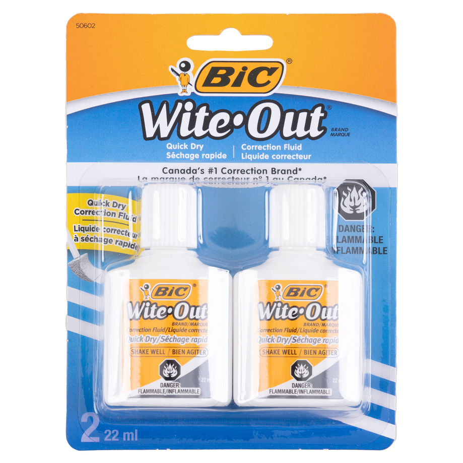 BIC - Wite-Out correction fluid, pk. of 2