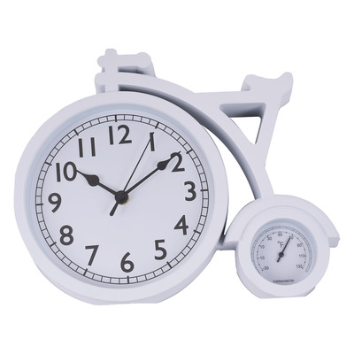 Bicycle wall clock with thermometer