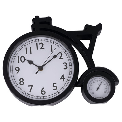 Bicycle wall clock with thermometer