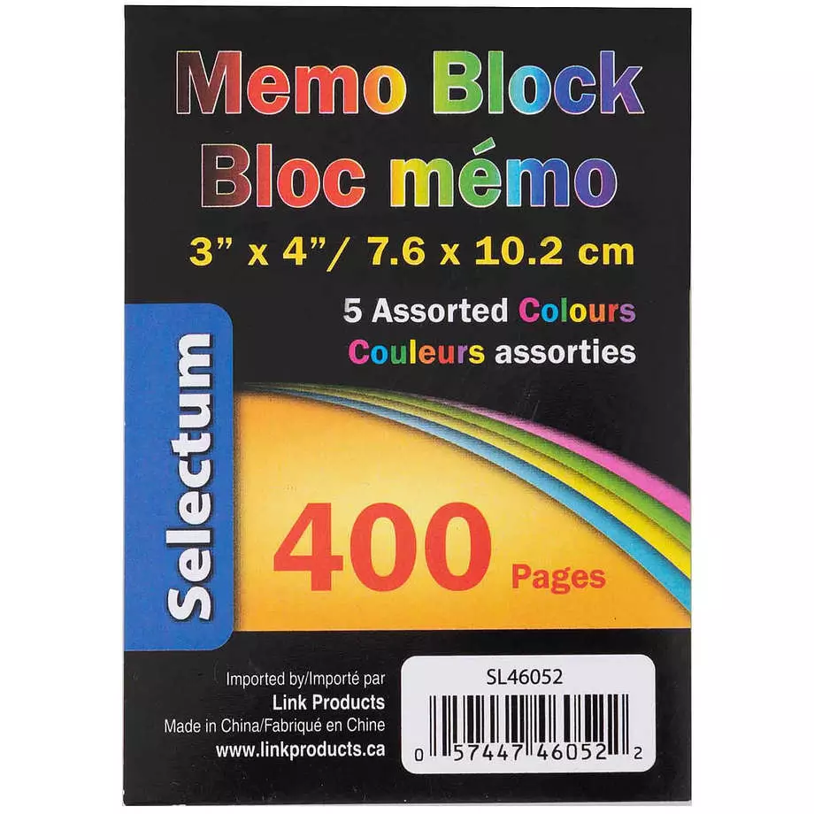 Bloc m&eacute;mo, 400 pages