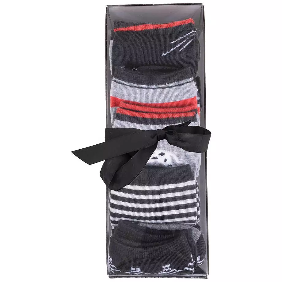 Boîte cadeau de 5 paires de chaussettes habillées à motifs