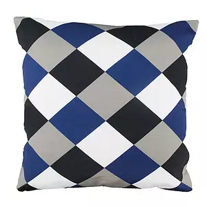 Bold plaid decorative cushion, 18"x18"
