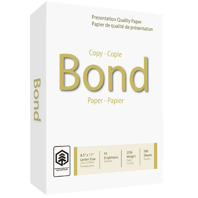 Bond - 20lb multi-purpose copy paper, 8.5x11, 500 sheets